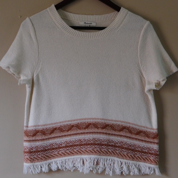 Madewell Tops - MADEWELL Fringed Medina Sweater Tee Short Sleeved